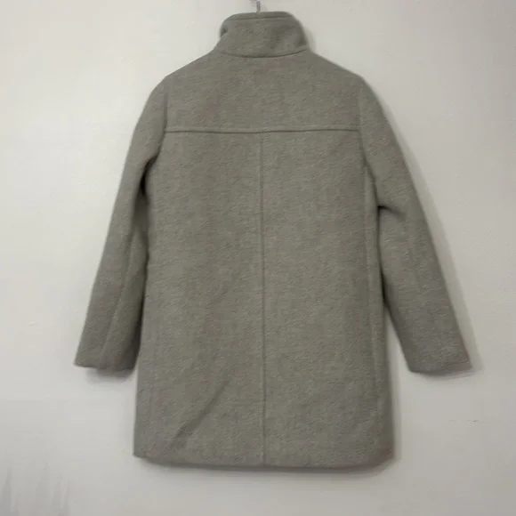 NWT J. Crew Petite Wool Blend button-neck city coat light gray BU264 - Picture 9 of 9